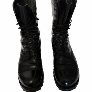 Corcoran Black Leather Paratrooper Boots